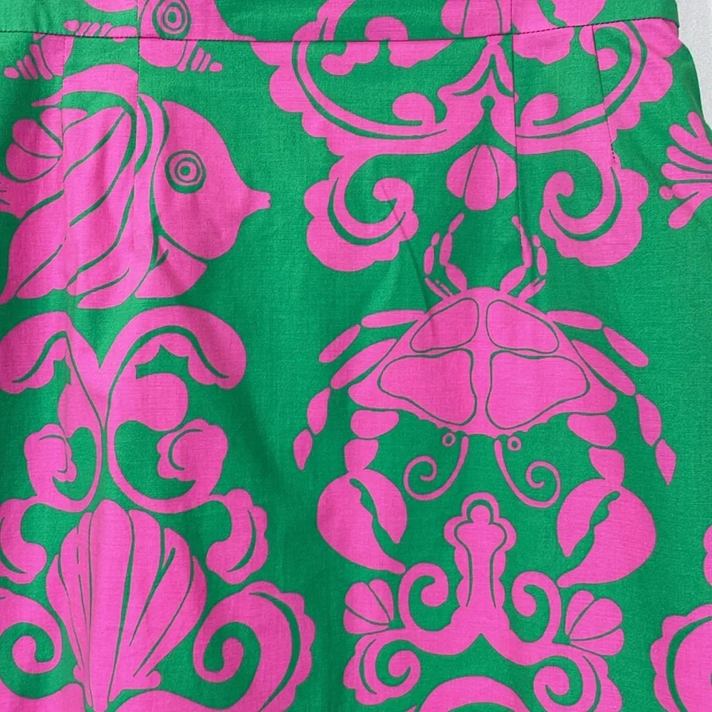 Lilly Pulitzer Strapless Sienna Dress Size 2 Vintage Pink Green Sea Life EUC - Picture 2 of 16